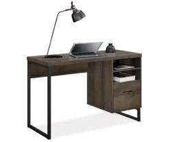 Distressed Brown Oak Desk -Living Room Furniture Store 810369306 2