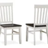 Caylie White & Brown Farmhouse Dining Chairs, 2-Pack -Living Room Furniture Store 810385656