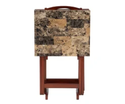 Williams 4-Piece Faux Marble Tray Table Set 21 Williams 4-Piece Faux Marble Tray Table Set -Living Room Furniture Store 810386282 A0 6