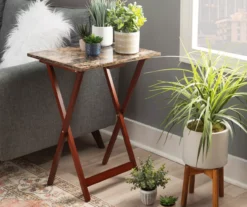 Williams 4-Piece Faux Marble Tray Table Set 23 Williams 4-Piece Faux Marble Tray Table Set -Living Room Furniture Store 810386282 A0 8