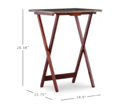 Williams 4-Piece Faux Marble Tray Table Set 27 Williams 4-Piece Faux Marble Tray Table Set -Living Room Furniture Store 810386282 D8 12