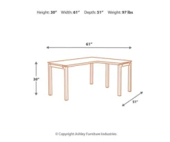 Baraga White L-Shaped Corner Desk -Living Room Furniture Store 810389269 5