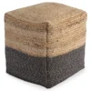 Sweed Valley Natural & Black Pouf -Living Room Furniture Store 810389293 1