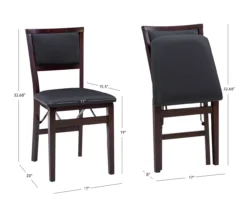 Brown Classic Open Back Folding Chairs, 2-Pack -Living Room Furniture Store 810389460 A7