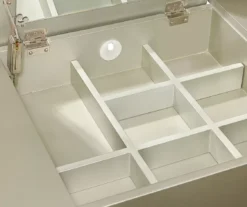 Kelly Silver Rounded Mirror Vanity Set With Stool -Living Room Furniture Store 810389505 5