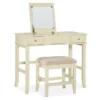Caroline Cream Mirror Vanity Set With Stool -Living Room Furniture Store 810389506 1