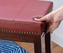 30" Brooke Red Saddle Barstool -Living Room Furniture Store 810389513 3