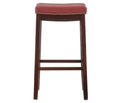 30" Brooke Red Saddle Barstool -Living Room Furniture Store 810389513 7