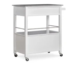White Double Door Kitchen Cart With Granite Top 12 White Double Door Kitchen Cart With Granite Top -Living Room Furniture Store 810389516 4