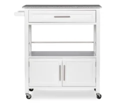 White Double Door Kitchen Cart With Granite Top 13 White Double Door Kitchen Cart With Granite Top -Living Room Furniture Store 810389516 5
