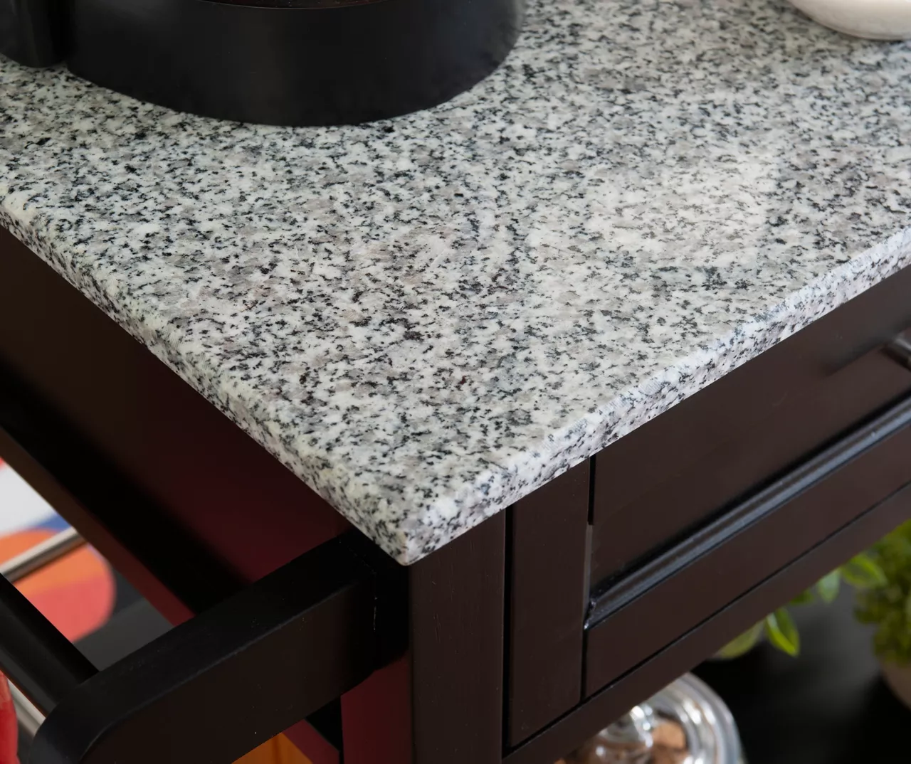 Ree Black Granite Top Kitchen Cart With Storage 11 Ree Black Granite Top Kitchen Cart With Storage - Image 9