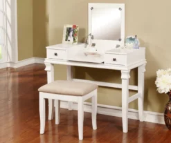 Martha Mirror Vanity Set With Stool 24 Martha Mirror Vanity Set With Stool -Living Room Furniture Store 810389524 1