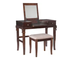 Martha Mirror Vanity Set With Stool 40 Martha Mirror Vanity Set With Stool -Living Room Furniture Store 810389525 A0 1