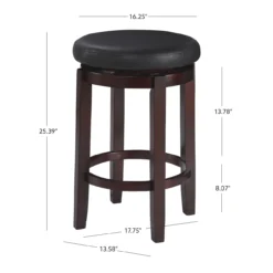 24" Clea Black Counter Stool -Living Room Furniture Store 810389528 5