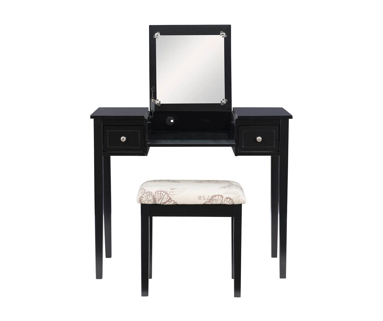 Black Butterfly Mirror Vanity Set With Stool 9 Black Butterfly Mirror Vanity Set With Stool - Image 7