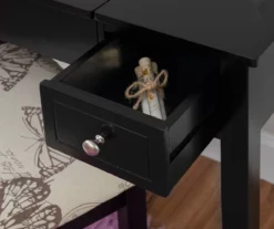 Black Butterfly Mirror Vanity Set With Stool 18 Black Butterfly Mirror Vanity Set With Stool -Living Room Furniture Store 810389539 B8 1