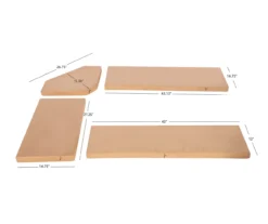 Beige Microfiber Cushion Set For Breakfast Nook -Living Room Furniture Store 810389546 A8