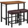 Luke Industrial 3-Piece Pub Table Set With Hooks 2 Luke Industrial 3-Piece Pub Table Set With Hooks -Living Room Furniture Store 810389576 1