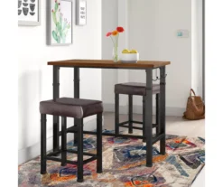 Luke Industrial 3-Piece Pub Table Set With Hooks -Living Room Furniture Store 810389576 A0 10