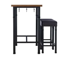 Luke Industrial 3-Piece Pub Table Set With Hooks -Living Room Furniture Store 810389576 A1 2