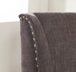 Charcoal Gray Square Back Office Chair With Nailhead Trim -Living Room Furniture Store 810389623 3