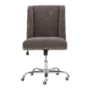 Charcoal Gray Square Back Office Chair With Nailhead Trim -Living Room Furniture Store 810389623 4