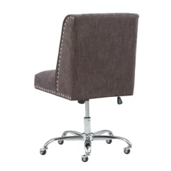 Charcoal Gray Square Back Office Chair With Nailhead Trim -Living Room Furniture Store 810389623 6
