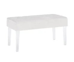 Marie Platinum Padded Glam Acrylic Bench -Living Room Furniture Store 810389624 A0 1