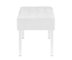 Marie Platinum Padded Glam Acrylic Bench -Living Room Furniture Store 810389624 A1