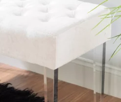 Marie Platinum Padded Glam Acrylic Bench -Living Room Furniture Store 810389624 B8