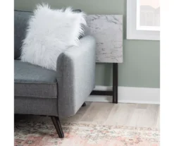 Davis White Faux Marble Tray Tables With Stand, 5-Piece Set -Living Room Furniture Store 810389673 B0 6