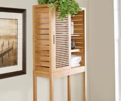 Pierce Bamboo 2-Door Over-The-Toilet Space Saver -Living Room Furniture Store 810389689 4