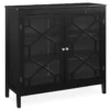 Ava Black Geometric 2-Door Cabinet -Living Room Furniture Store 810389696 3