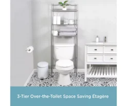 Polished Pewter Over-the-Toilet Space Saver 10 Polished Pewter Over-the-Toilet Space Saver -Living Room Furniture Store 810418048 A0 4