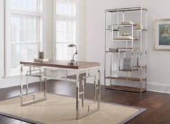 Alize Chrome Geometric Desk -Living Room Furniture Store 810422875 810422876