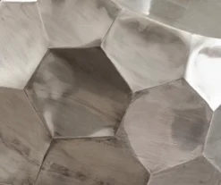 Stomp Nickel Round End Table -Living Room Furniture Store 810422912 1