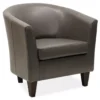 Windko Gray Faux Leather Tub Chair -Living Room Furniture Store 810429853 4