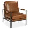 Peacemaker Brown Faux Leather Accent Chair -Living Room Furniture Store 810431436 2