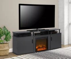 63" Gray Electric Fireplace Console -Living Room Furniture Store 810434050 1