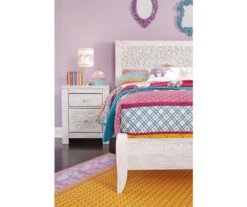 Paxberry Whitewash Carved Medallion Full Headboard -Living Room Furniture Store 810458221 4 1