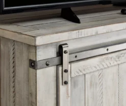 Carynhurst Whitewash Sliding Barn Door TV Stand 9 Carynhurst Whitewash Sliding Barn Door TV Stand -Living Room Furniture Store 810458282 3