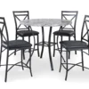 Faux Marble 5-Piece Pub Dining Set -Living Room Furniture Store 810464326