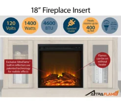 47" Grandcastle Espresso Electric Fireplace Console -Living Room Furniture Store 810464966 A0 4