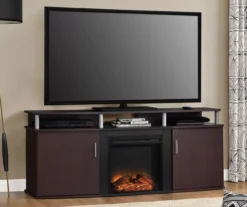 63" Bridgeport Cherry Electric Fireplace Console -Living Room Furniture Store 810464968 1