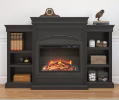 69" Shoreleaf Black Mantel Electric Fireplace -Living Room Furniture Store 810465004 1