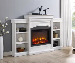 69" Shoreleaf White Mantel Electric Fireplace -Living Room Furniture Store 810465035 1