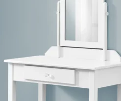 White Wood Vanity With Mirror -Living Room Furniture Store 810502793 4