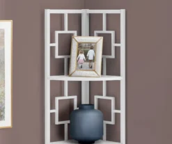White Square 4-Shelf Corner Bookcase -Living Room Furniture Store 810512902 4