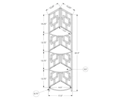 Espresso Square 4-Shelf Corner Bookcase -Living Room Furniture Store 810512903 3