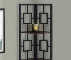 Espresso Square 4-Shelf Corner Bookcase -Living Room Furniture Store 810512903 4